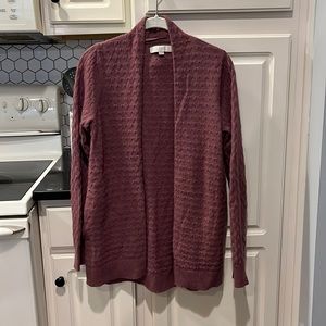 Loft mauve knit sweater cardigan